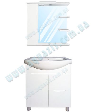Мебелі для ванної: Міні-Комплект меблів для ванної "Альба Т-4 Z-2Л" 75