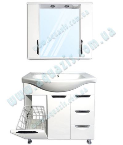 Мебелі для ванної: Мини-Комплект мебели для ванной "Гренада Т-17 Z-11 С КОРЗИНОЙ" Изео 95