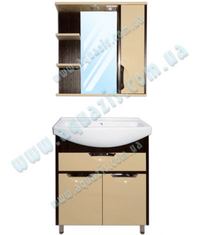 Мебелі для ванної: Мини-Комплект мебели для ванной "Консул Т-6 Z-2П Венге Беж" 70