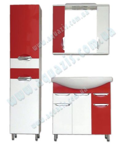 Мебелі для ванної: Гарнітур меблів для ванної "Гренада Т-16 Z-11" К40-85 Червоний