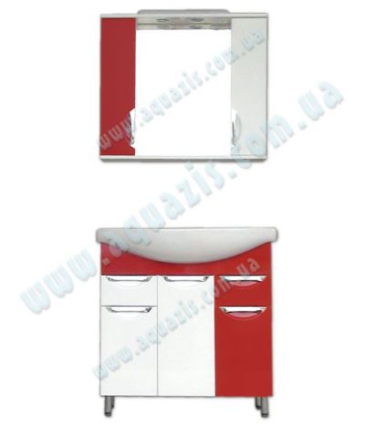 Мебелі для ванної: Міні-Комплект меблів для ваної  "Гренада Т-16 Z11 Червоний" 85