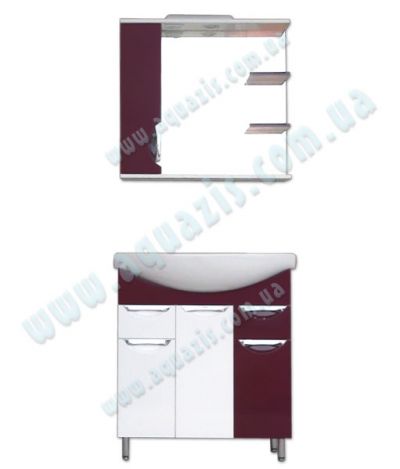 Мебелі для ванної: Мини-Комплект мебели для ванной "Гренада Т-16 Z-2" Бордовый 85