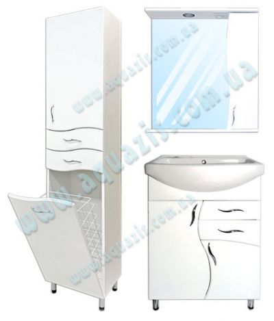 Мебелі для ванної: Гарнитур мебели для ванной "Волна Т-7 Z-1Л" К40+60